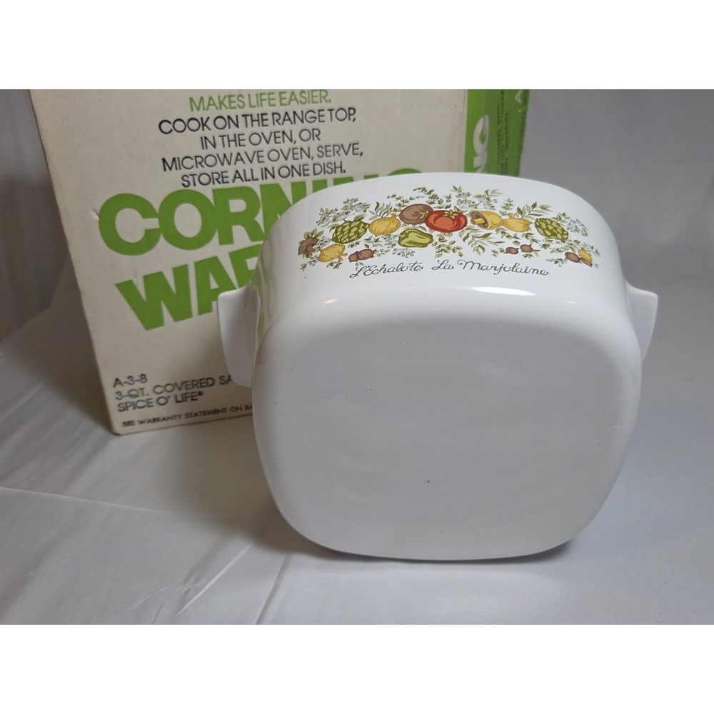 RARE NIB Vintage CorningWare Spice O' Life 3 QT Square Casserole with Lid - Picture 9 of 11